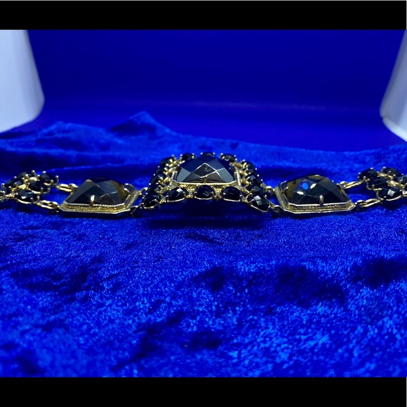 Chunky Black & Smoky Quartz Bracelet - Picture 6 of 13